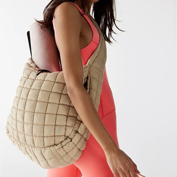 Free People Handbags - Free People Quilted Tan Shoulder Bag